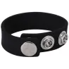 RockSolid by Doc Johnson Cockring ajustable en silicone The Silicone 3 Snap Noir